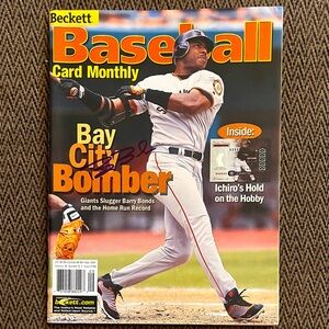 Barry Bonds autographed baseball Beckett monthly September 2001